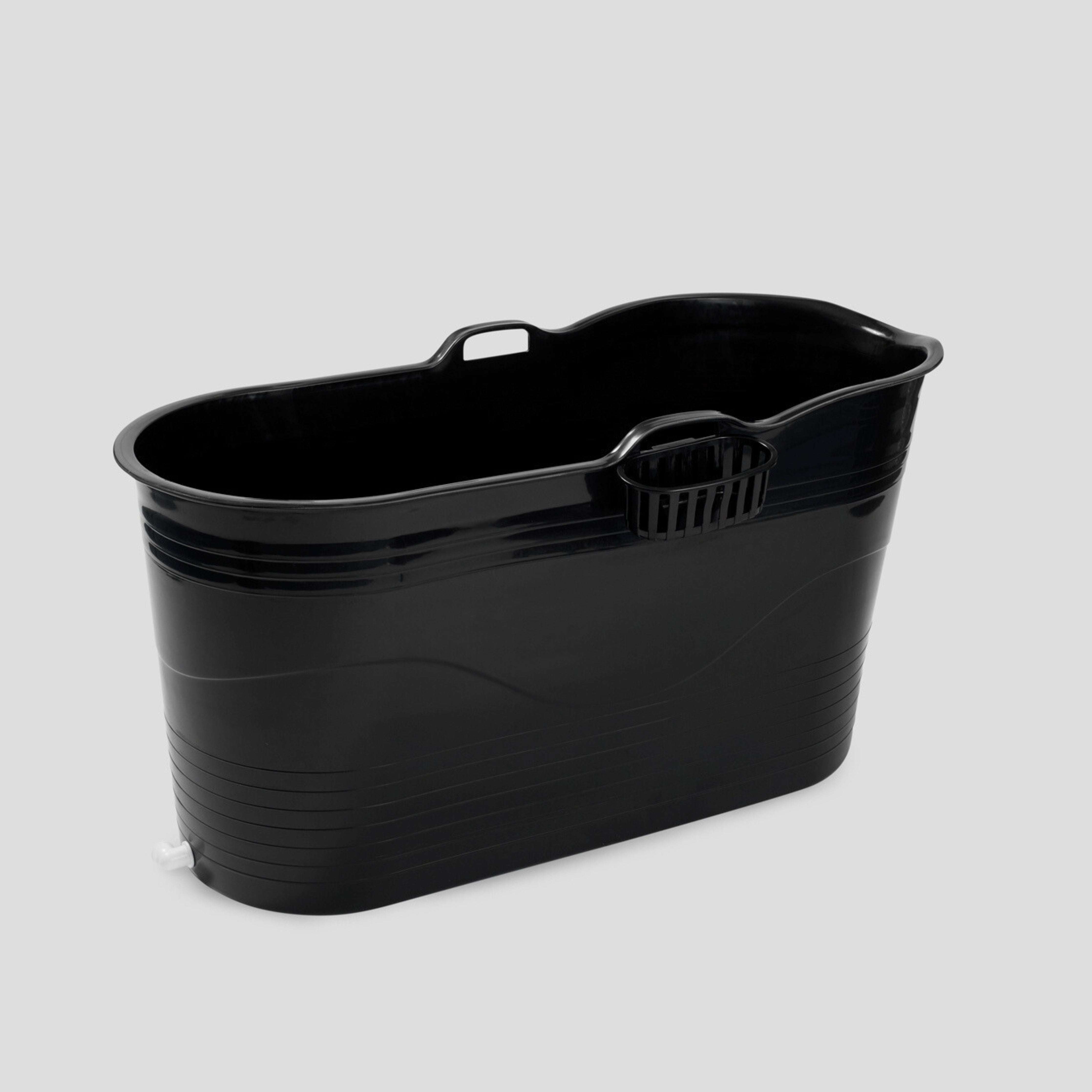 Isbad - XL - 123cm - sort - Ekstra kraftig plast og forbedret siddekomfort - Tubfamily® - Badeshop