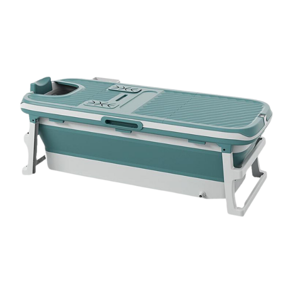Foldbart badekar med låg model - Tisvilde - 132cm x 62,5 x 50 Blå