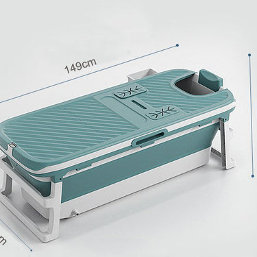 Badekar foldbart til voksne model med termometer & låg - Tisvilde - 150cm - Blå - Badeshop