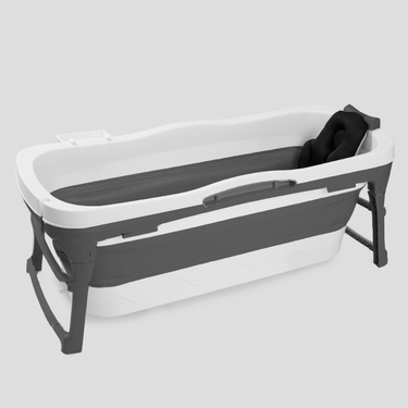 Tubfamily - Foldebadekar til voksne med låg - 143cm/Grå - Badeshop