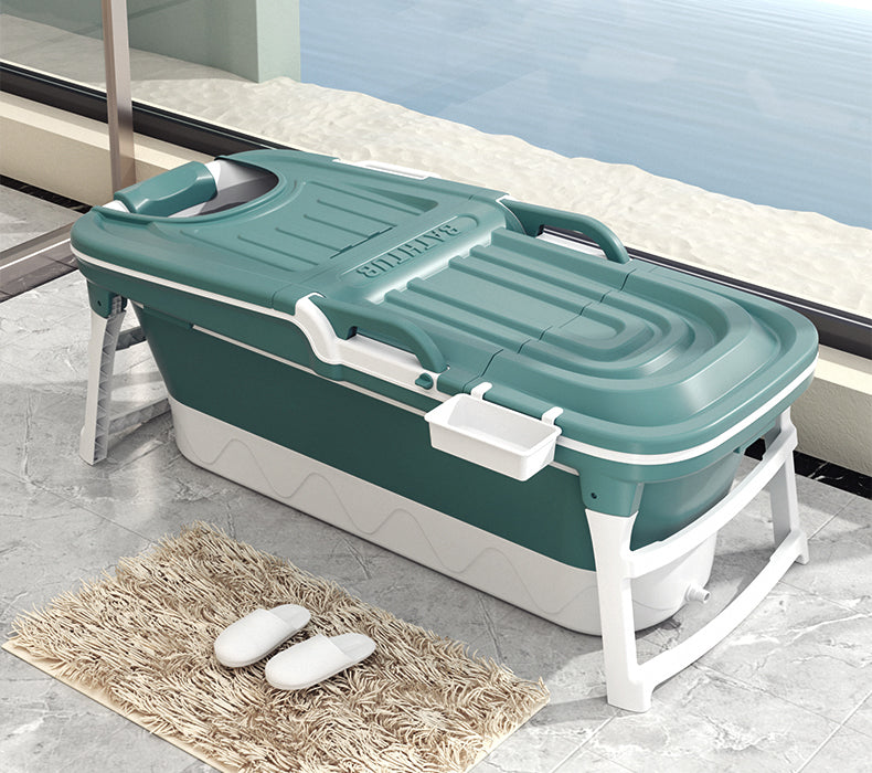 Foldbare badekar med låg - 143cm/Grøn - uden fodmassage