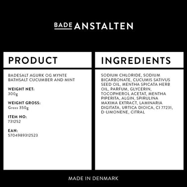 Badesalt - Agurk og Mynte - 300g - Badeshop